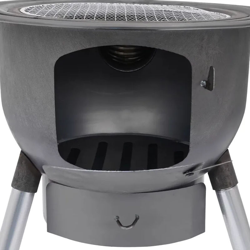 Bymaocar Holzofen aus Stahl in Silbergrau, hitzebeständig bis 800 °C und belastbar bis 100 kg - Bild 3