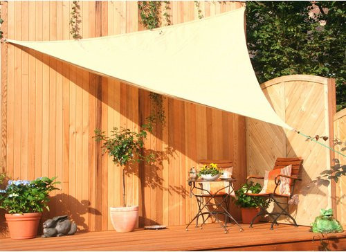 Floracord Dreiecksonnensegel aus HDPE in Weizen/Gelb, Breite: 300 cm - Bild 3