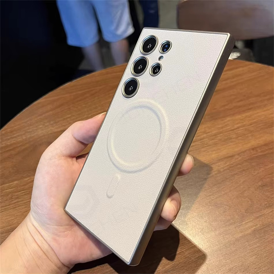 Luxus Business Schutzhülle aus PU Leder mit Magnetfunktion für Samsung Galaxy S25 Plus, S24, S23 Ultra und S25 Ultra in Schwarz, MagSafe kompatibel und stoßfest - Bild 2