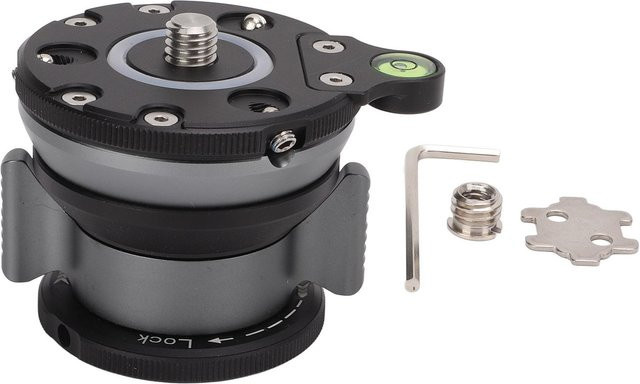 Nivellierbasis aus Aluminiumlegierung mit Wasserwaage und 1/4 und 3/8 Zoll Gewinde für Nikon Stativ - Bild 1