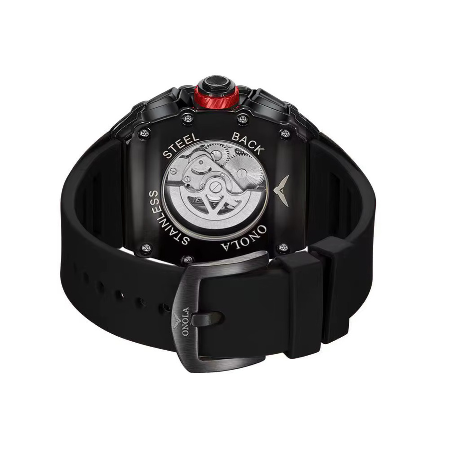 ONOLA Armbanduhr Automatik, Diamant, Edelstahl, Silikon, Herren - Bild 4