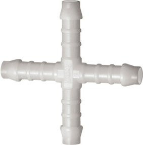 Riegler Kreuzverbindungsstutzen aus Kunststoff für Schlauch LW 12 mm in Weiß - Bild 1