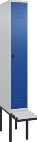 C+P Spind Classic PLUS Garderobenschrank mit Sitzbank, 1 Abteil, Lichtgrau, B/H/T: 212,0 x 81,5 x 30,0 cm - Bild 1