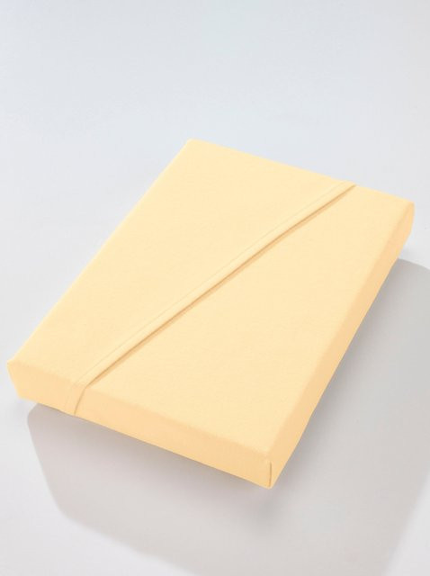 Dormisette Betttuch aus 100% Baumwolle Flannelette in Gelb, B/T: 150 x 250 cm - Bild 1