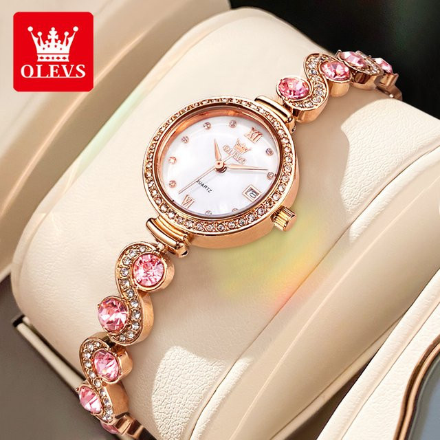 OLEVS Armbanduhr, Diamantbesetzt, Quarz, Edelstahl, Damen - Bild 1