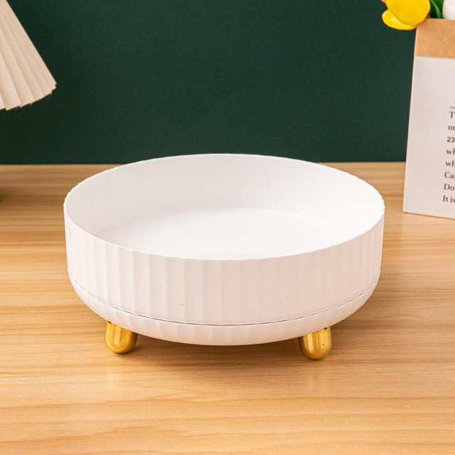 HaiKouLiJinHaiKeJiYouXianGongSi Aufbewahrungstablett, rund, weiß, 24*10cm - Bild 1
