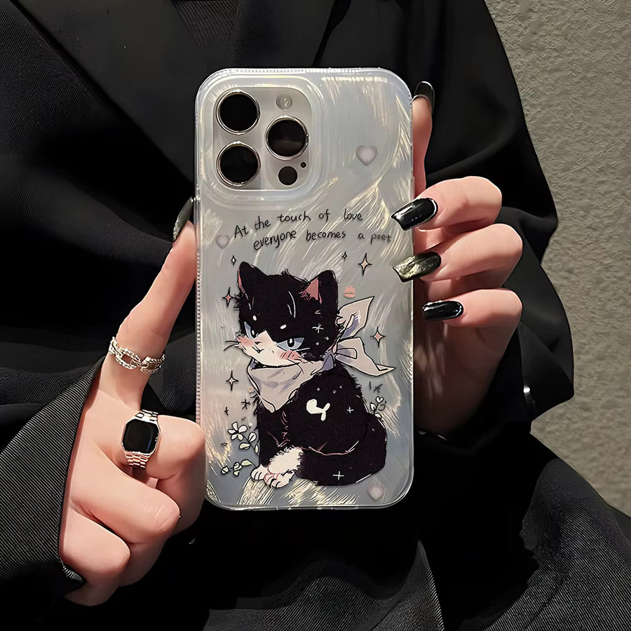 Luxus Katze Handyhülle aus Hartplastik für iPhone 17 Pro Max, 16, 15, 14, 13, 12 und 11 Modelle sowie iPhone Air - Bild 3