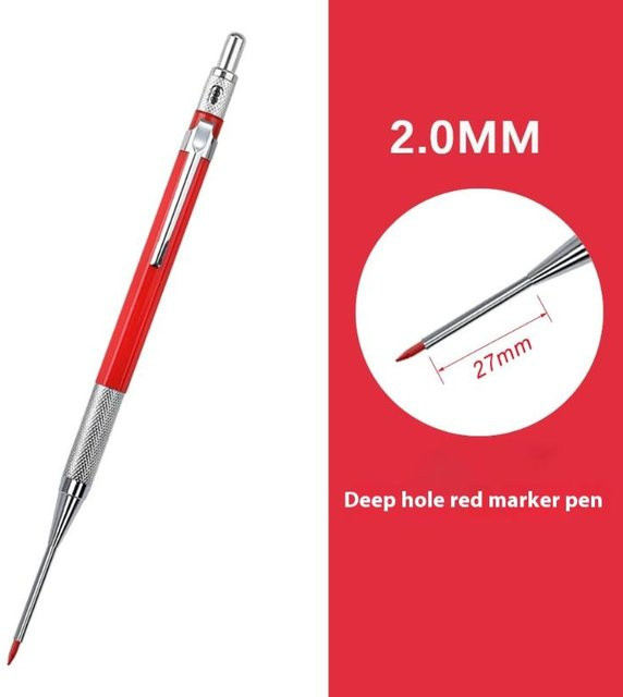 JETTING Druckbleistift aus Metall für die Holzbearbeitung mit 2,0 mm 2B Graphitminen in Blau - Bild 1