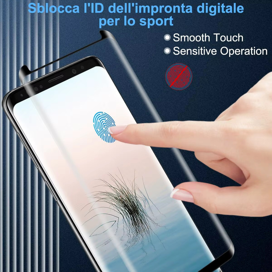 Displayschutzfolie aus gehärtetem Glas für Samsung Galaxy S8 Plus und S9 Plus, transparent - Bild 3