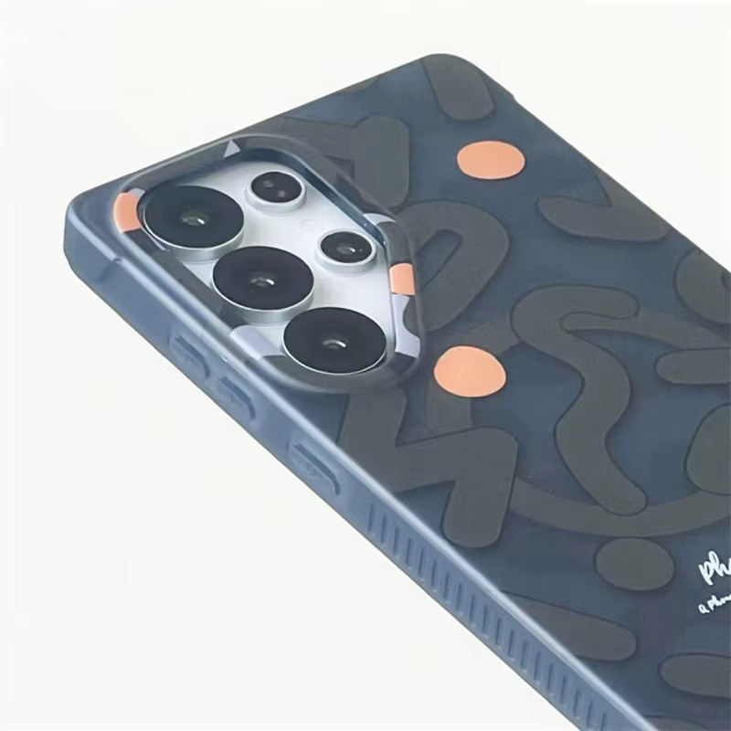 Graffiti Handyhülle mit MagSafe Magnetischer Kabelloser Ladefunktion für Samsung Galaxy S25 Ultra S24 Ultra S25 Plus S24 Plus, Mattierte PC-Hartschale, Multicolour/Weiß - Bild 2