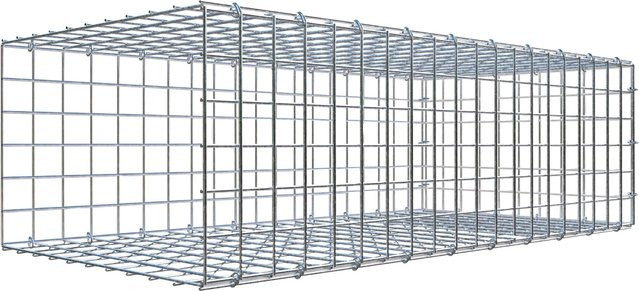 Gabiona C-Ring Anbaukorb Typ 2 in Silbergrau, Maschenweite 5 x 5 cm, B/T/H: 30 x 100 x 50 cm - Bild 1