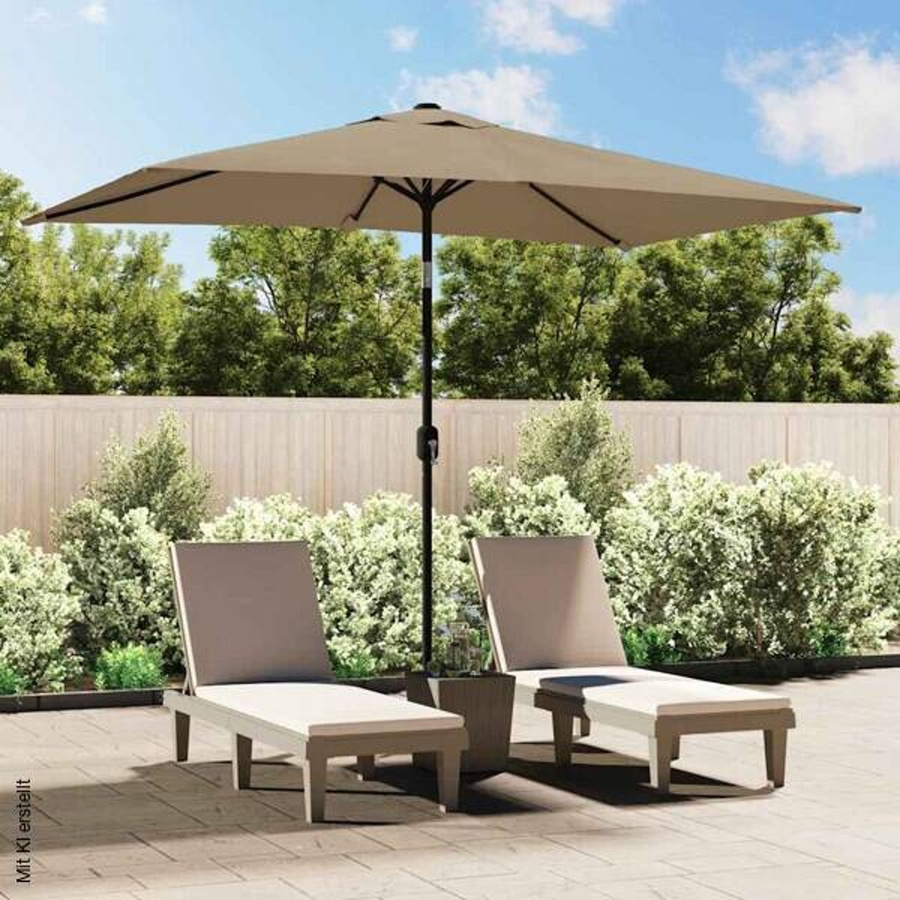 vidaXL Sonnenschirm aus Polyester und Stahl in Beige, B/H/L: 200 x 252 x 300 cm - Bild 2