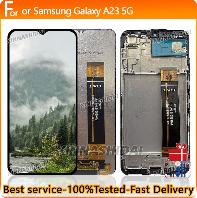 Samsung A23 5G TFT LCD Display Ersatz Digitizer Einheit mit Rahmen in Schwarz - Bild 1