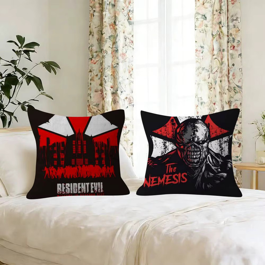 Dekoratives Kissen mit Resident Evil Requiem Motiv, personalisierter Bildtext, Mehrfarbig, B/T/H: 45 x 45 x 45 cm - Bild 2