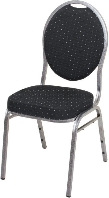 DELUKE Bankettstuhl JAYDE 2er Set Konferenzstühle aus Polyester in Schwarz, H 93 cm x B 44,5 cm x T 50,5 cm - Bild 1