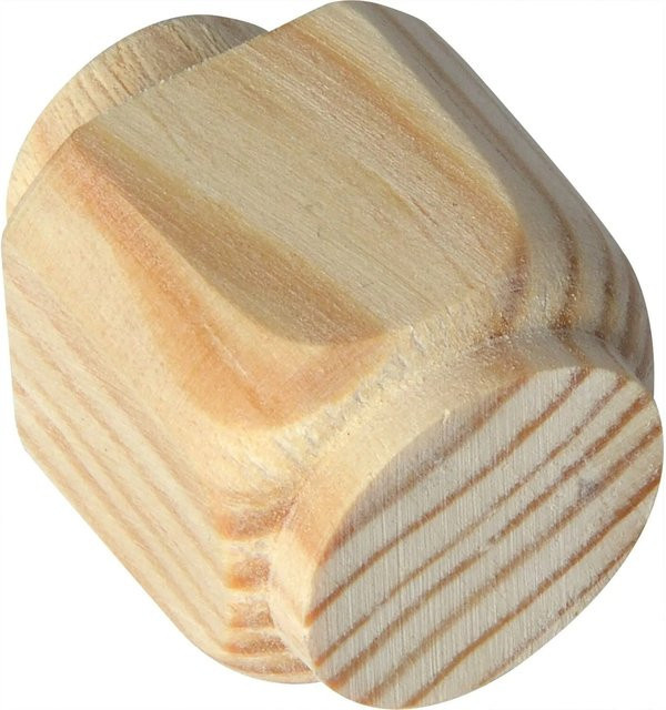 Alles im Griff Holz-Ziernagel aus Kiefer, Farbe Beige, B/T/H: 30 x 30 x 3 mm, Zapfen Ø 20 mm, 50 Stück - Bild 1