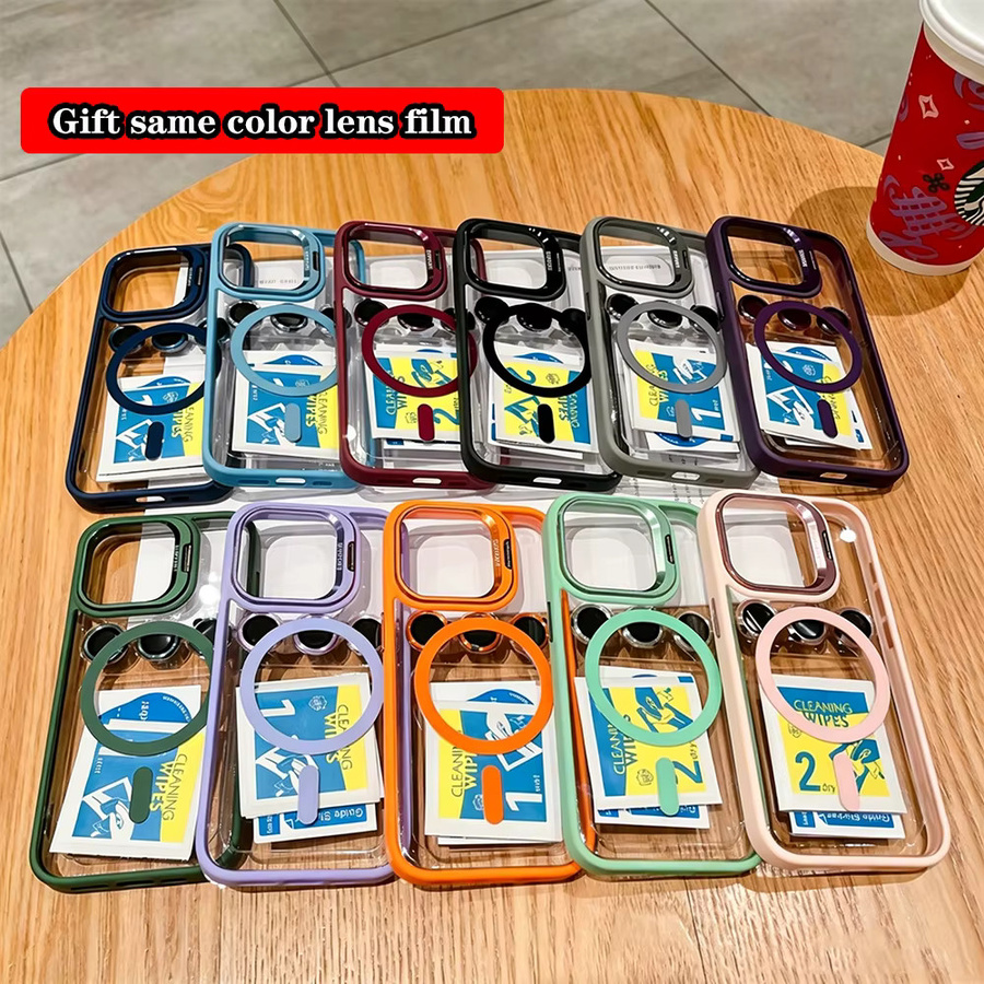 Magnetische stoßfeste Handyhülle mit 180 Grad drehbarem Kamera-Ständer und Abdeckung für iPhone 17 Air 16 E 15 Plus 14 13 12 11 Pro Max, Farbe: Blau, MagSafe kompatibel - Bild 1
