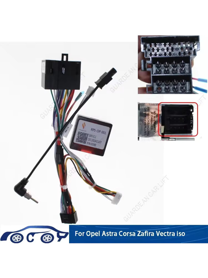 KARUISI Autoradio-Kabeladapter für Opel Astra G Corsa C Zafira A Vectra B in Schwarz mit 16-Pin-Kabelbaumadapter und CANBUS-Stereoanschluss - Bild 3