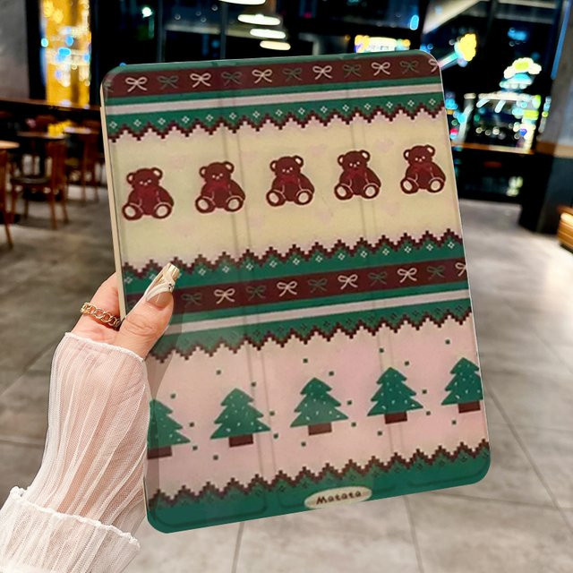 Retro-Weihnachtsatmosphäre iPad Hülle für Apple iPad Pro 10/11 Zoll, iPad Air 3/4/5 und iPad Generationen, transparent/multicolour - Bild 1