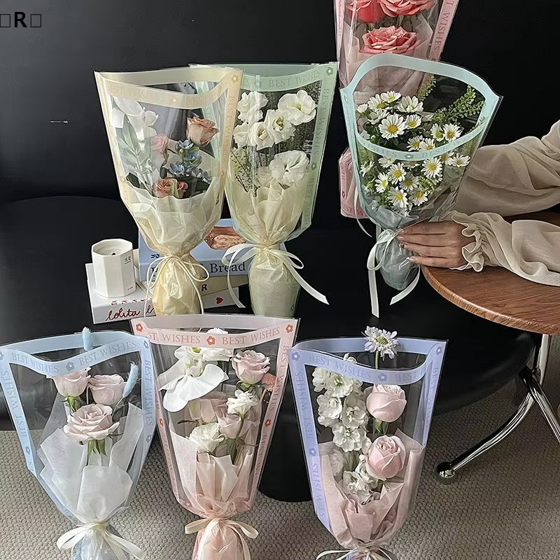Perofr Omvor 50 Stück transparente Zellophan-Geschenktüten für Blumensträuße zur Verpackung bei Hochzeiten, Geburtstagen oder Partys - Bild 2