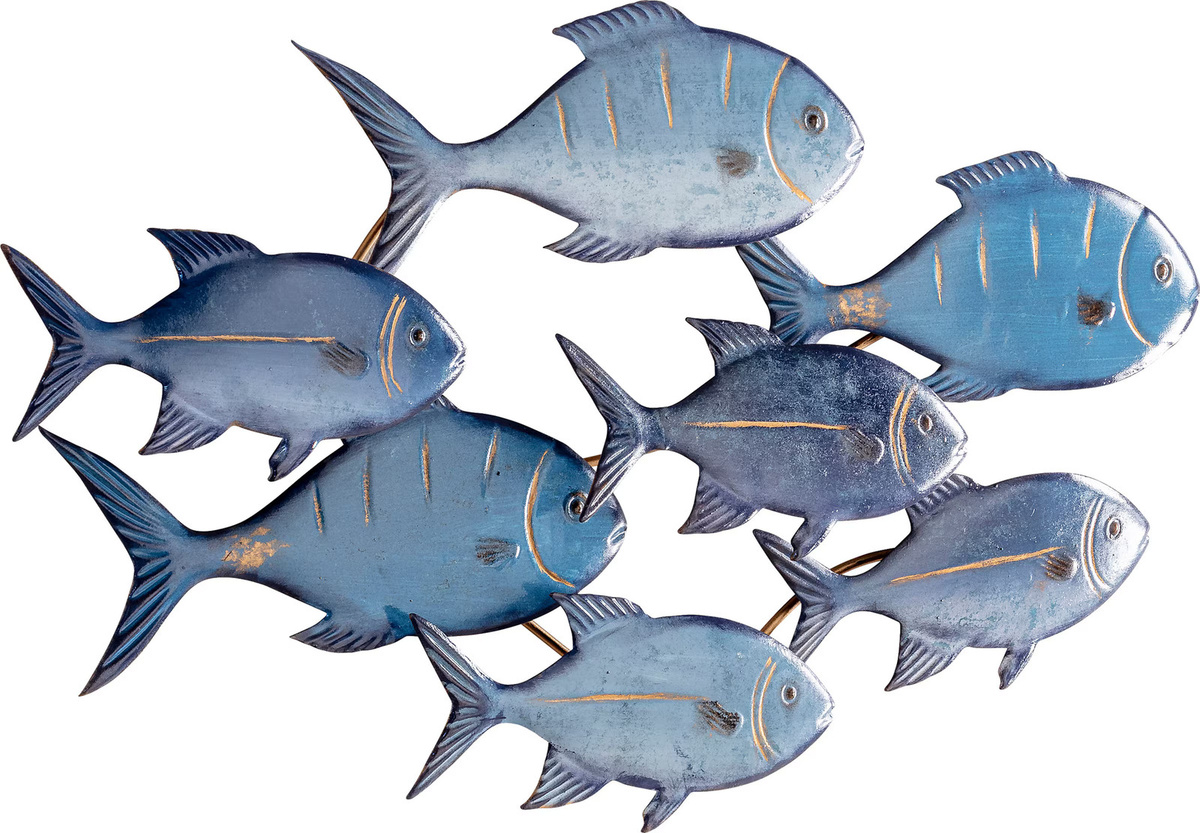 Heine Home Wanddeko Fische aus Metall in Blau-Goldfarben - Bild 2