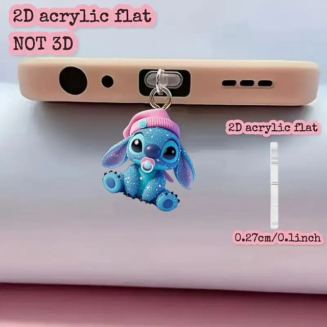 Disney Anime 2D Flugzeug Design USB-C Staubschutz für iPhone und Android in Blau - Bild 1