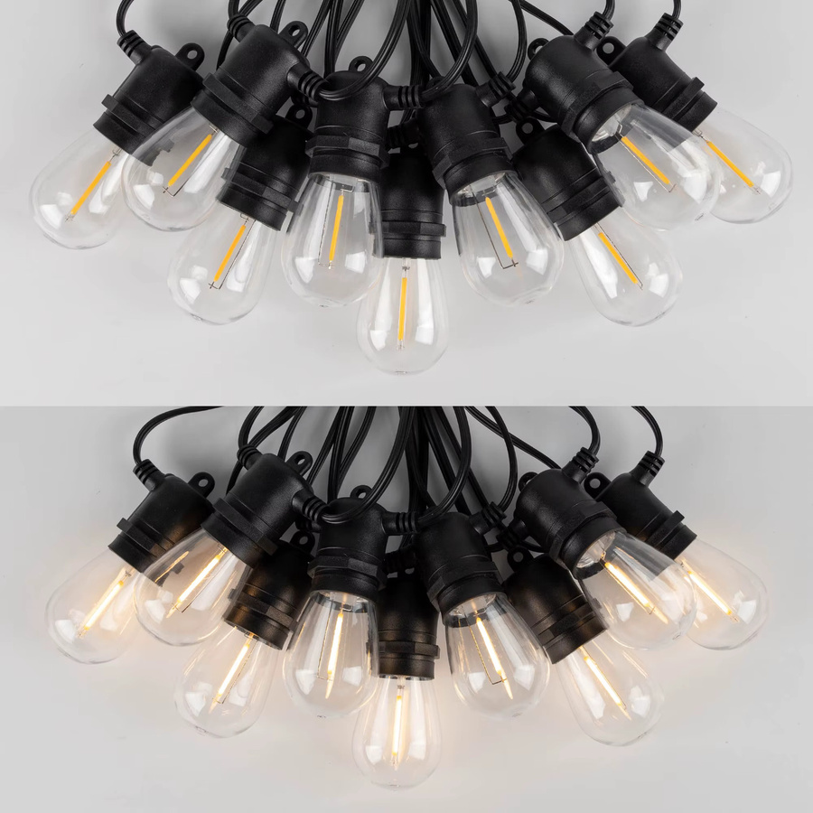 Genixgreen S14 LED Lichterkette Outdoor, dimmbar und anschließbar, bruchsicher, transparent - Bild 4