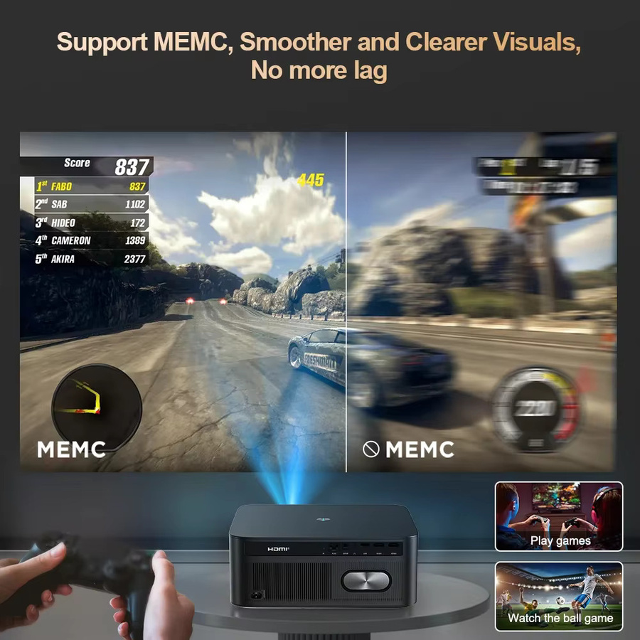 ThundeaL TD98Pro 4K Android WLAN-Projektor mit 3000 ANSI Lumen, Autofokus und 3D-Funktion in Schwarz - Bild 4