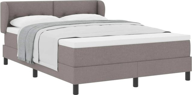 vidaXL Boxspringbett mit Matratze in Taupe, B/T: 140 x 200 cm, Stoffbezug mit Taschenfederkern - Bild 1