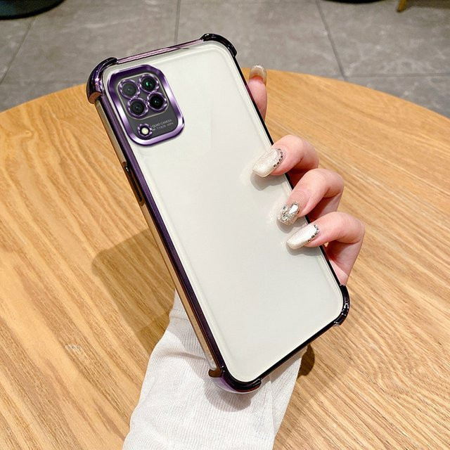 Stoßfeste Schutzhülle für Samsung Galaxy A12 A22 5G M53 M33 A42 F12 M12 A22 4G in Silber mit verstärkten Ecken - Bild 1