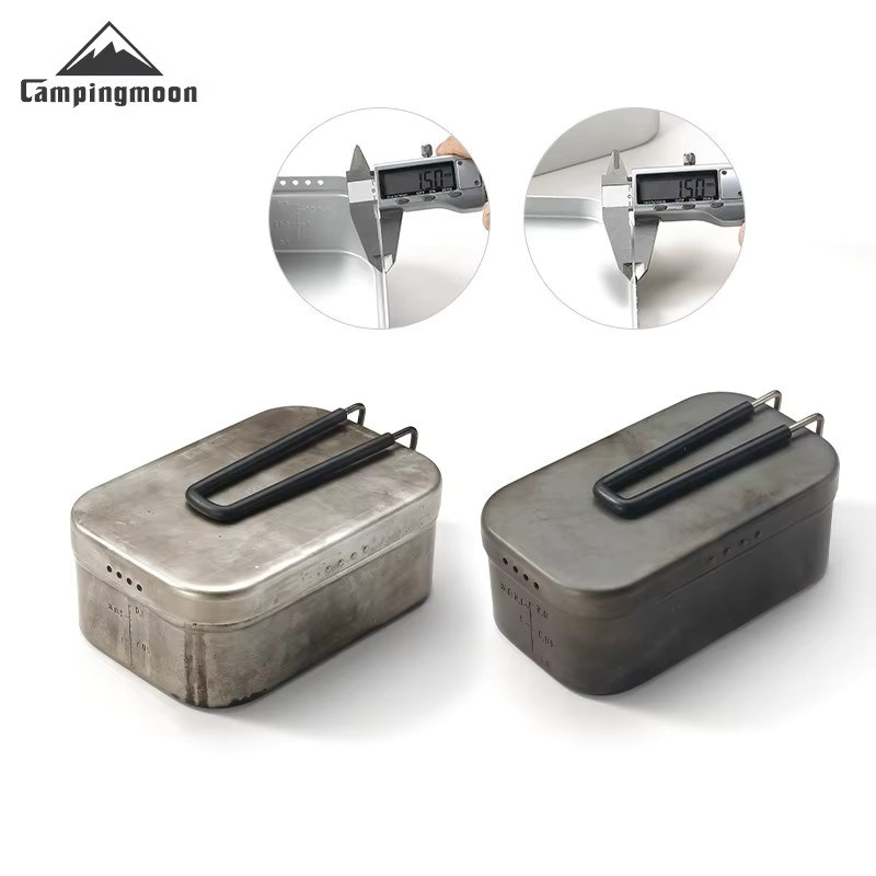 CAMPINGMOON H-1609 Aluminium Lunchbox für Camping und Picknick, tragbare Multifunktions-Box aus Metall - Bild 2