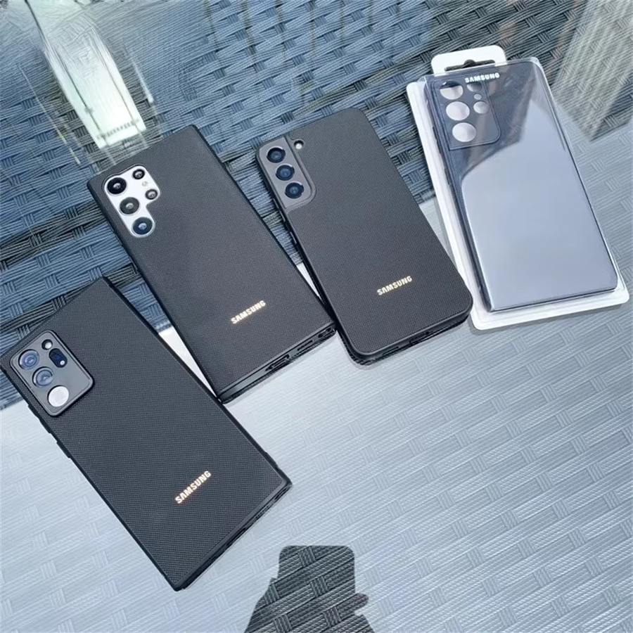 Schutzhülle aus Kohlefaser für Samsung Galaxy S25 S24 S23 S22 S21 S20 Note20 Ultra Plus FE 5G in Schwarz mit mattem Muster und Textur - Bild 4