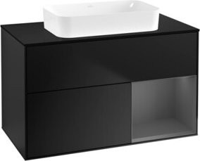V&B Waschtischunterschrank Finion in Anthrazit, Breite: 100 cm, Tiefe: 60,3 cm - Bild 1
