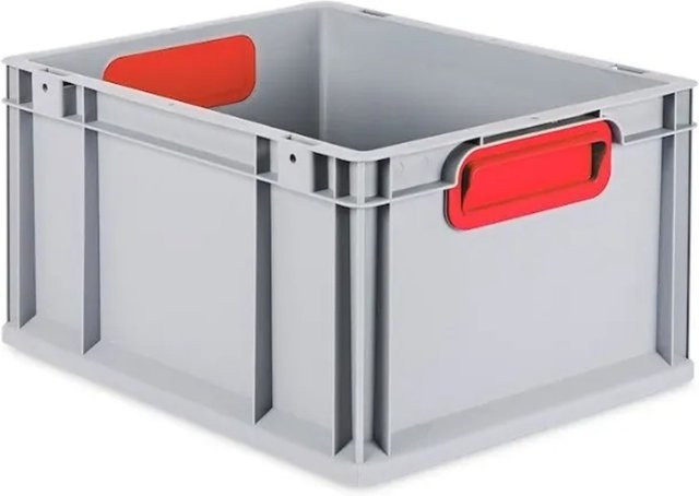 PROREGAL Eurobox Nextgen Color Transportbox mit Griffen und glattem Boden, Rot, H x B x T: 22 x 30 x 40 cm, 20 Liter - Bild 1