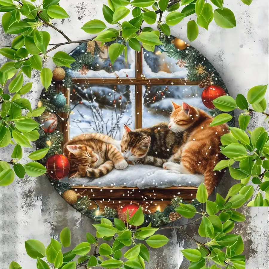 CIFBUY Retro Weihnachtsdekoration 2D Tier-Weihnachtskugeln Multicolour, Durchmesser: 20 cm - Bild 5
