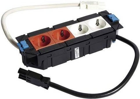 Hager Elektro-Sockelleisten-Zubehör Steckdosencontainer in Weiß, Orange und Schwarz - Bild 1