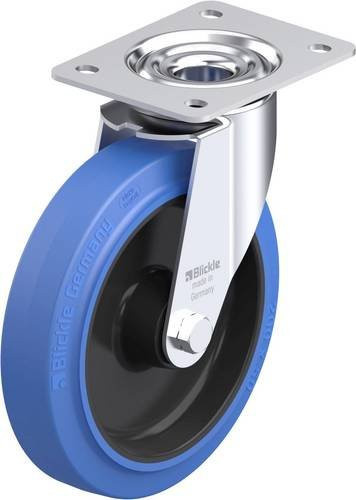 Blickle Stahlblech-Lenkrolle LE-POEV 200XR-SB in Blau und Schwarz mit 200 mm Rad-Durchmesser und 300 kg Tragfähigkeit - Bild 1