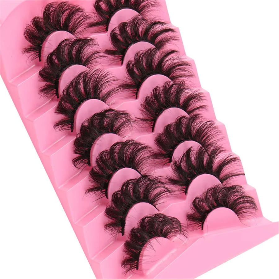 3D-Nerzwimpern Russisches Volumen, Schwarz, 7 Paar, Unisex - Bild 4