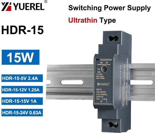 YUEREL Ultradünnes Schaltnetzteil Driver als Schienentyp Transformator in Schwarz - Bild 1