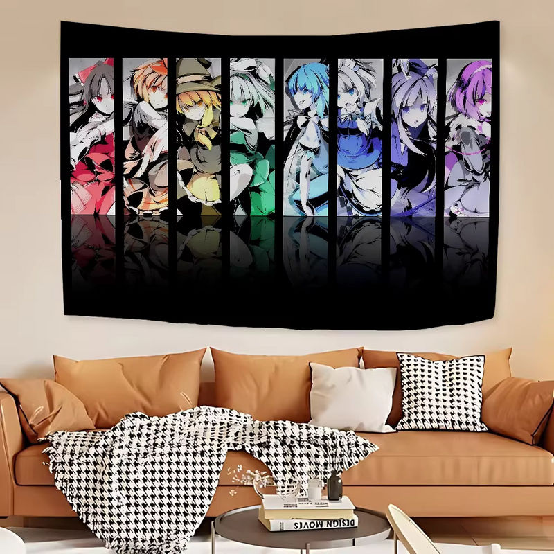 Potdemiel Wandteppich Touhou Projekt Mandala Wandkunst im Bohemian Stil, mehrfarbig, B: 70 cm, H: 70 cm, T: 50 cm - Bild 5