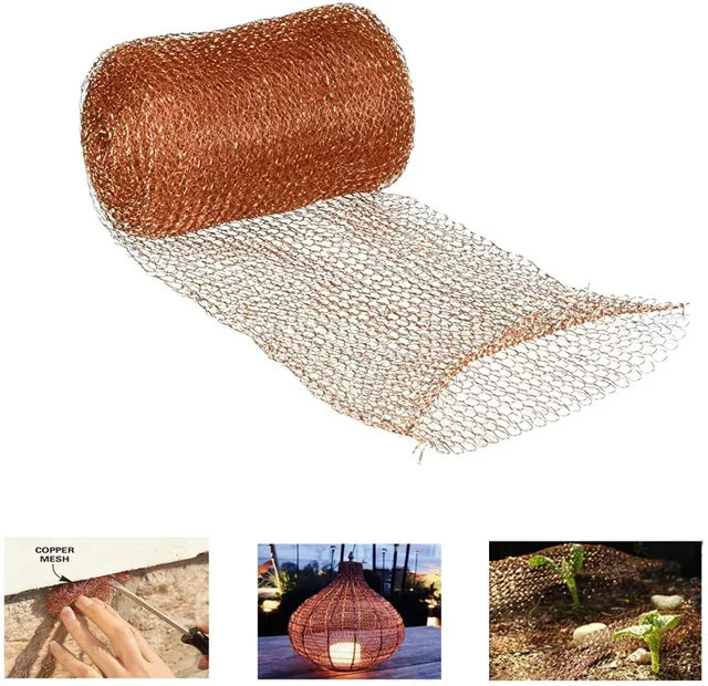Kupferdrahtnetz als Signalabschirmung und Schädlingsschutz gegen Schnecken und Nagetiere, Farbe: Gold - Bild 1
