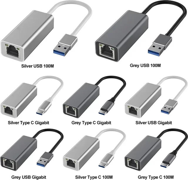 VODOOL USB-C auf RJ45 Gigabit Ethernet Netzwerkadapter 10/100/1000 Mbps USB-C zu LAN Adapter für Computer und Desktop - Bild 1