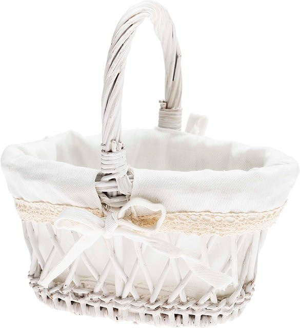 idee. Creativmarkt Ovales Körbchen Weiß für Hochzeiten, Breite: 19 cm - Bild 1