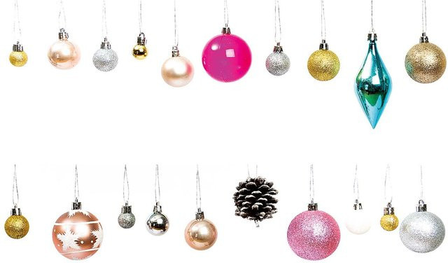 Rico Design Christbaumkugeln Set in Pastellfarben aus PET für Weihnachten - Bild 1