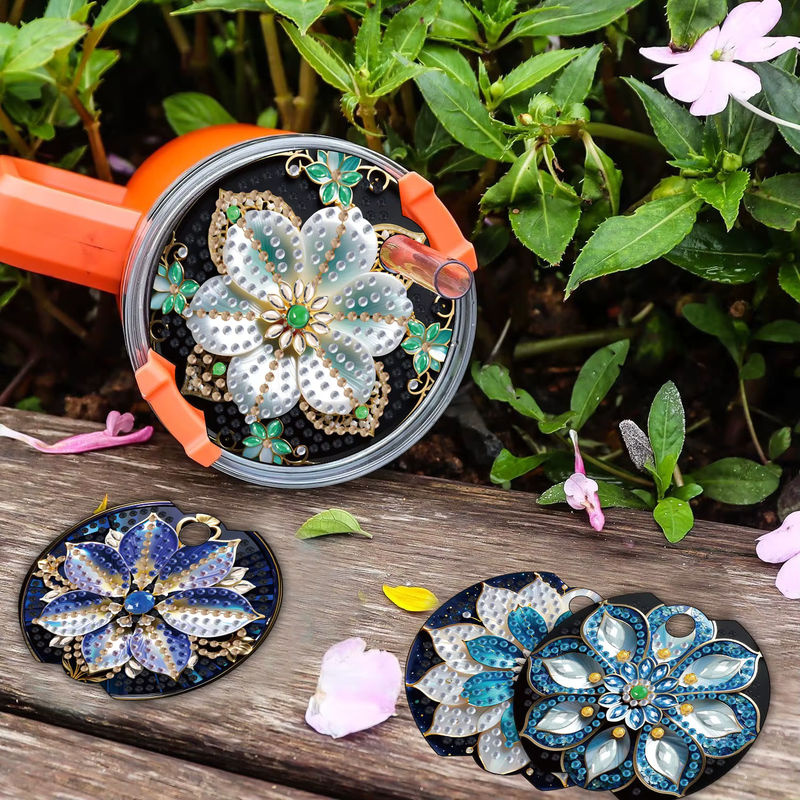 4-Blumen-Diamant-Kunst-Set zum Selbermachen mit Kristall-Strass-Mosaik in Multicolor aus Acrylmaterial - Bild 5