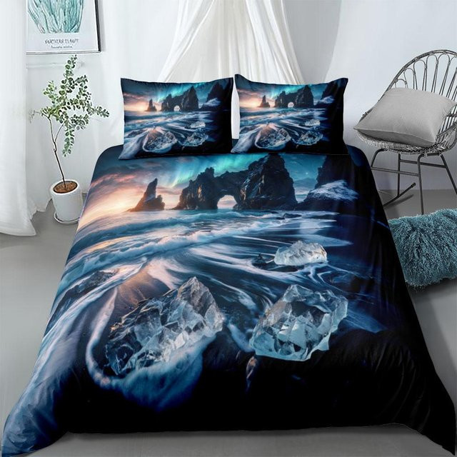 pkm Bettwäsche-Set Eisblau mit Reißverschluss B/H: 140 x 210 cm - Bild 1