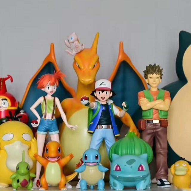 Bandai Anime Pokemon Sammelfigur Ash Ketchum Brock Misty aus PVC, Höhe: 13 cm - Bild 1