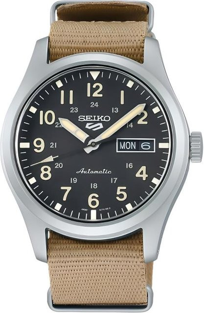 SEIKO Armbanduhr Automatik, Edelstahl, 39,4 mm, Herren, Schwarz - Bild 1