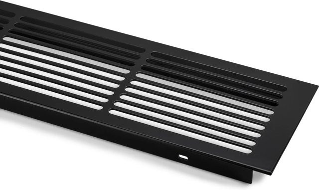 SO-TECH Lüftungsgitter mit Schlitzlochung aus Aluminium in Schwarz, Breite: 50 cm, Höhe: 8,6 cm - Bild 1