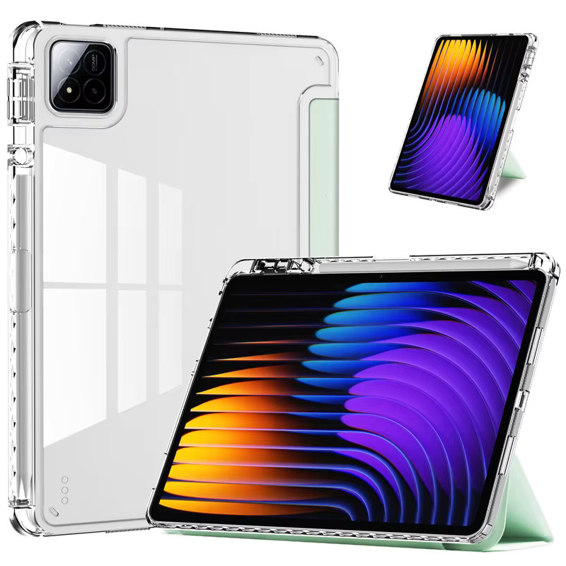 Transparente Acryl-Hülle für Xiaomi Mi Pad 8 7 6 5 Pro und Redmi Pad SE 11 12,1 Zoll mit Bleistifthalter und Ständerfunktion in Pink - Bild 4